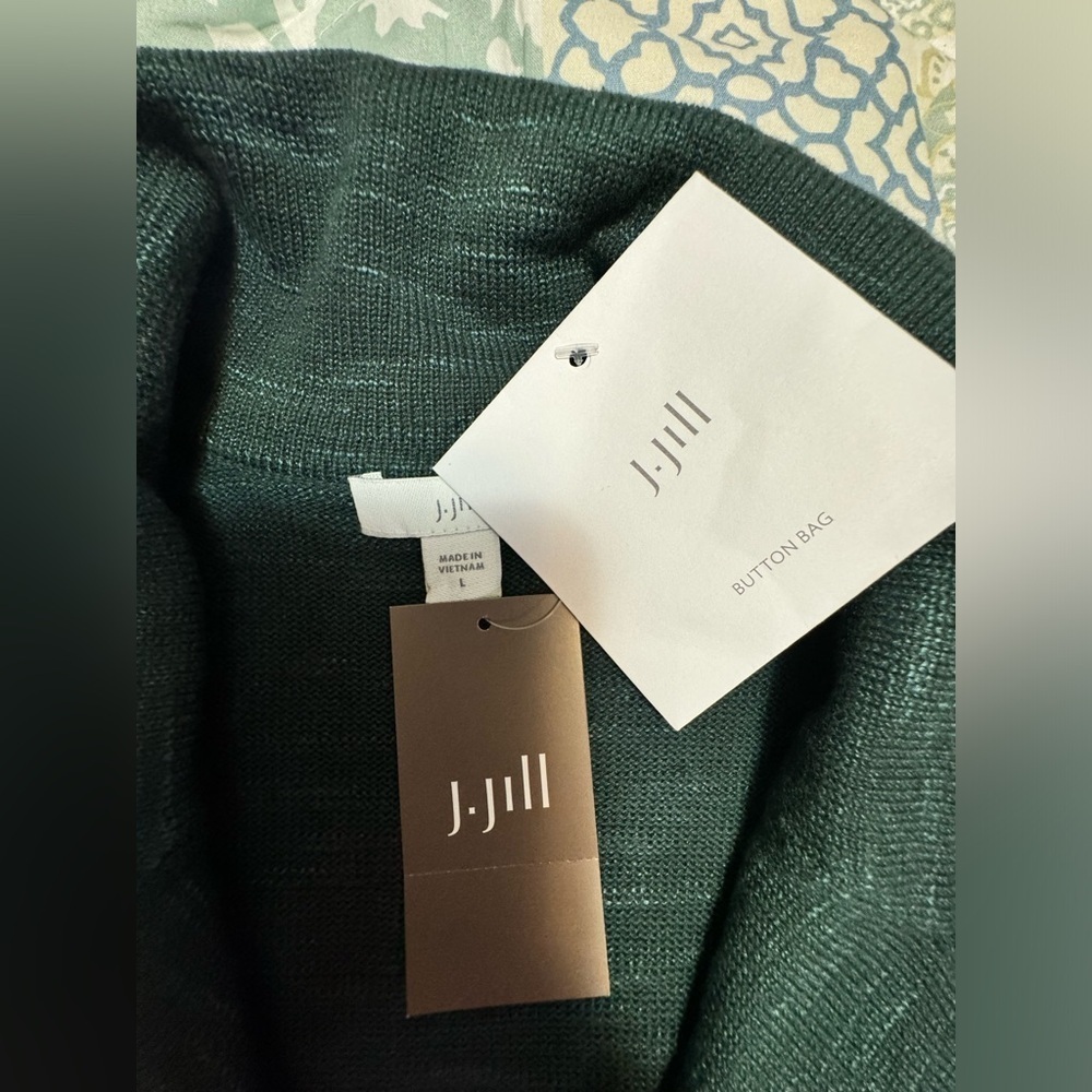 J.Jill Women L Green Textured Sweater-Jacket - Picture 16 of 16